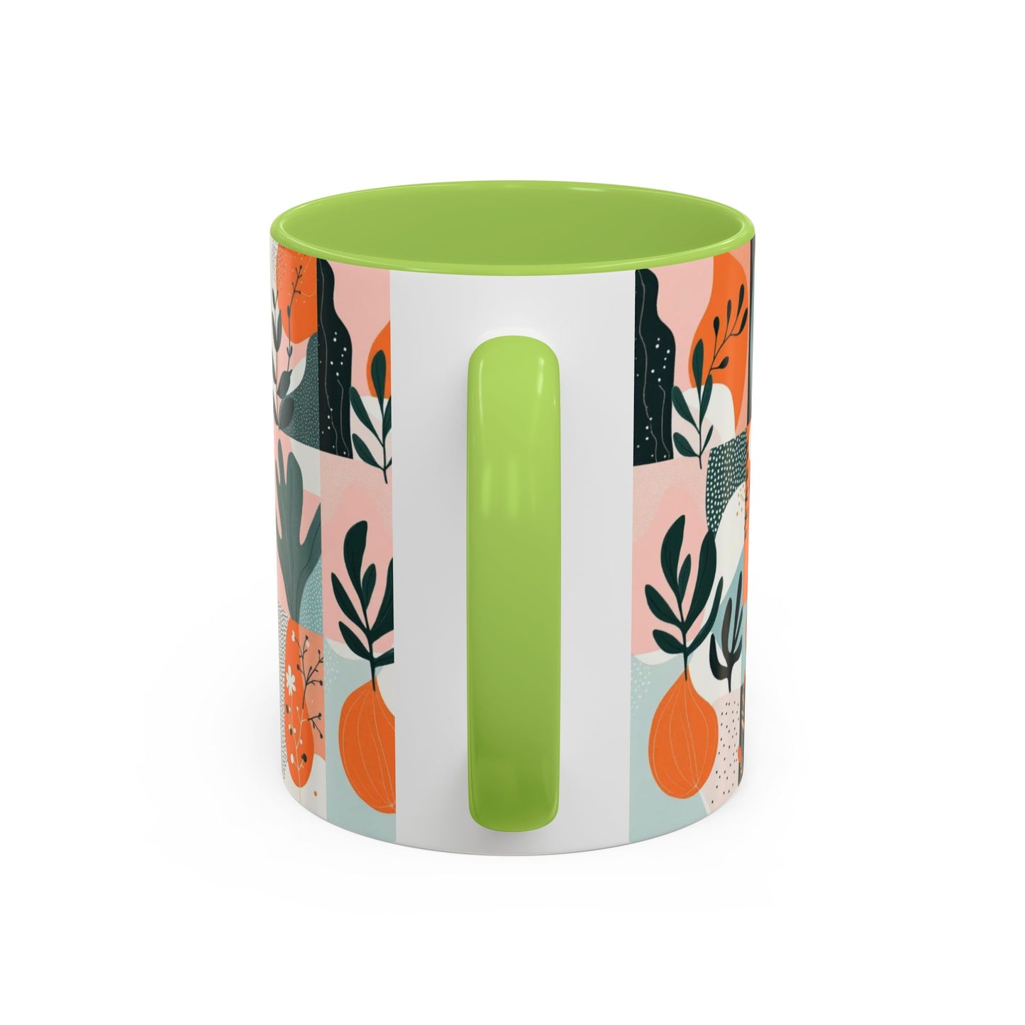 Botanical Accent Coffee Mug - Colorful Floral Design (11, 15oz)