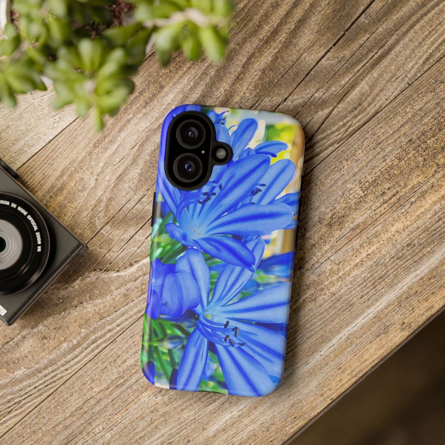 Floral Phone Case - Tough Cases with Blue Flowers Design
