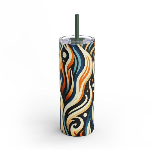 Abstract Wave Tumbler | Boho Chic Drinkware | Stylish Travel Cup | Unique Gift for Her | 20oz Skinny Matte Tumbler | Home Decor
