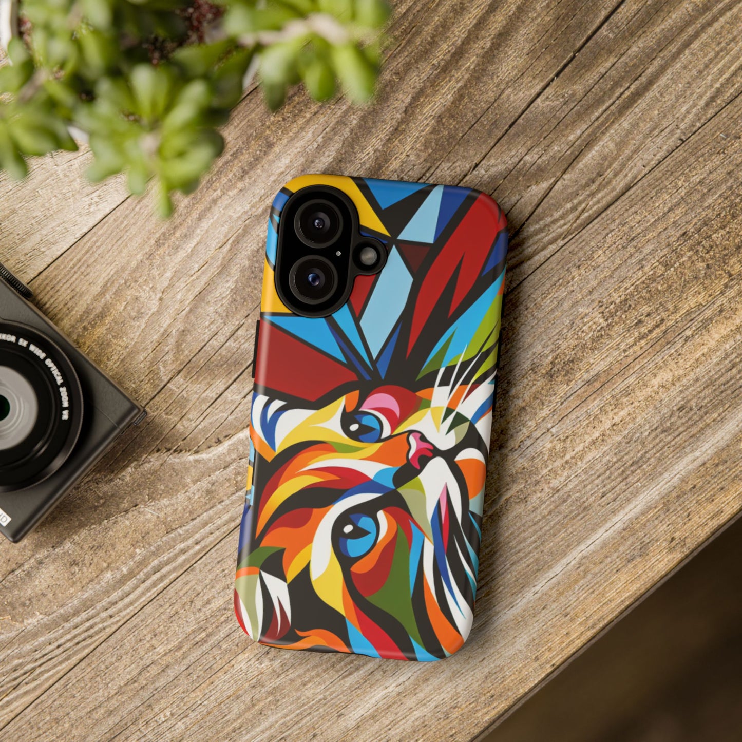 Vibrant Cat Phone Case - Tough Protection with Colorful Art