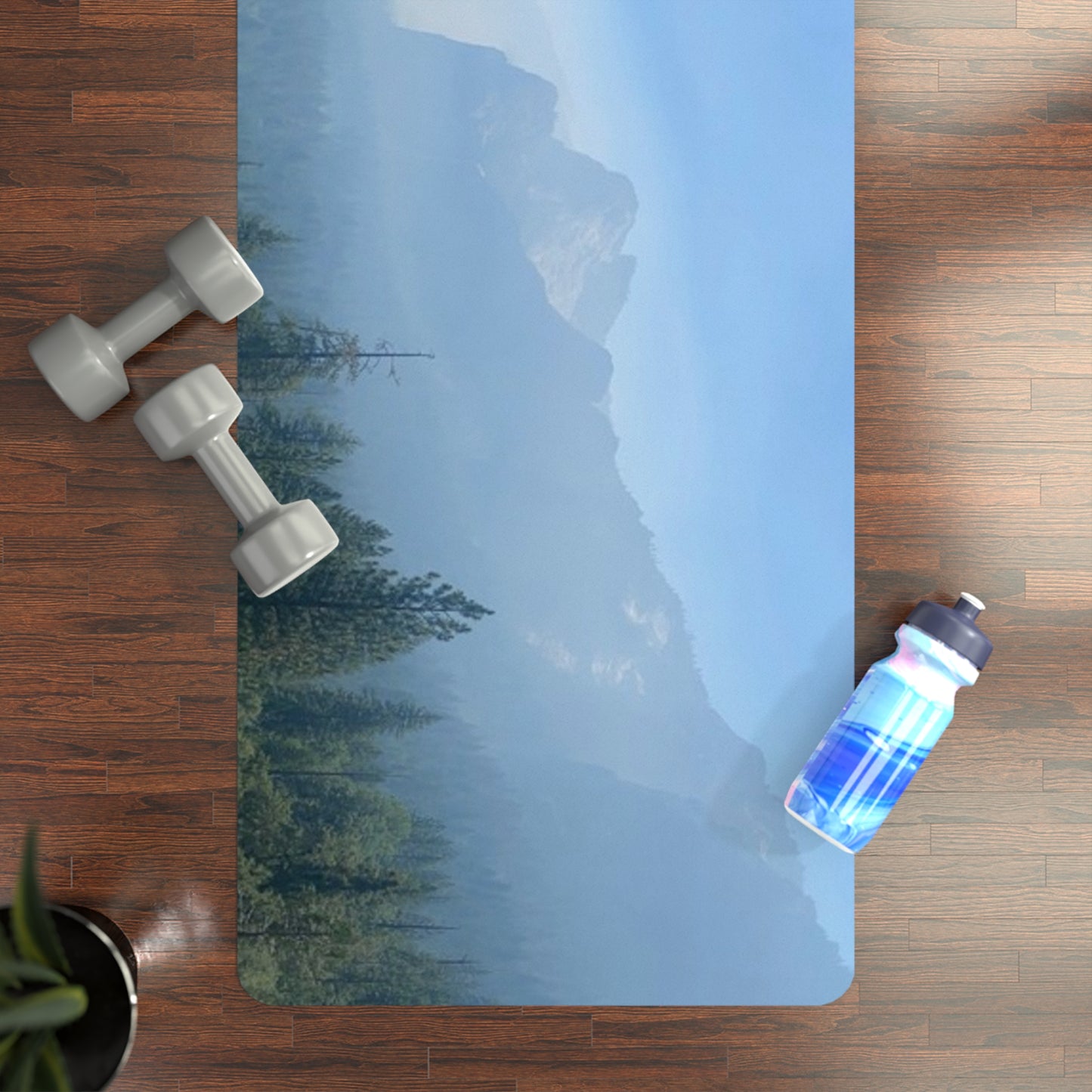 Scenic Rubber Yoga Mat - Eco-Friendly Design for Mindfulness and Exercise