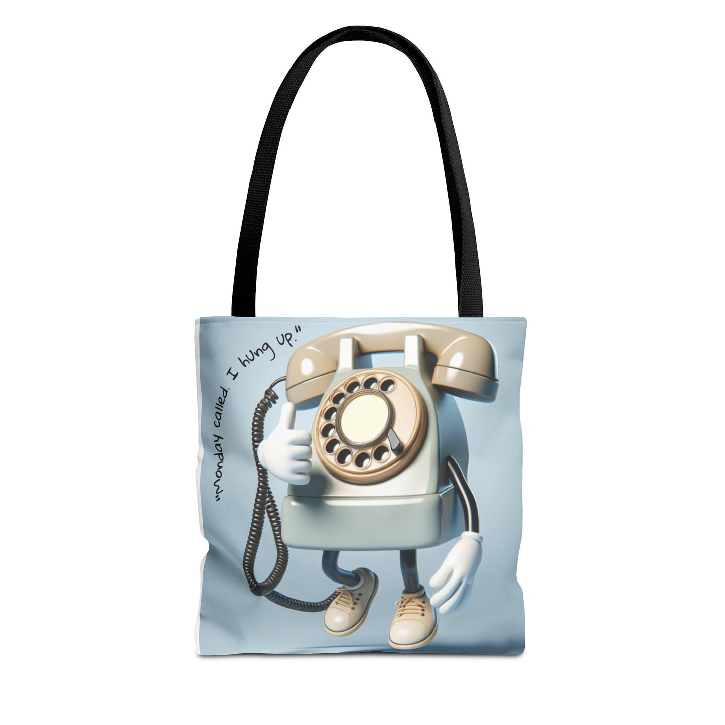 Vintage Phone Monday Tote Bag – Whimsical Design, Perfect for Casual Days