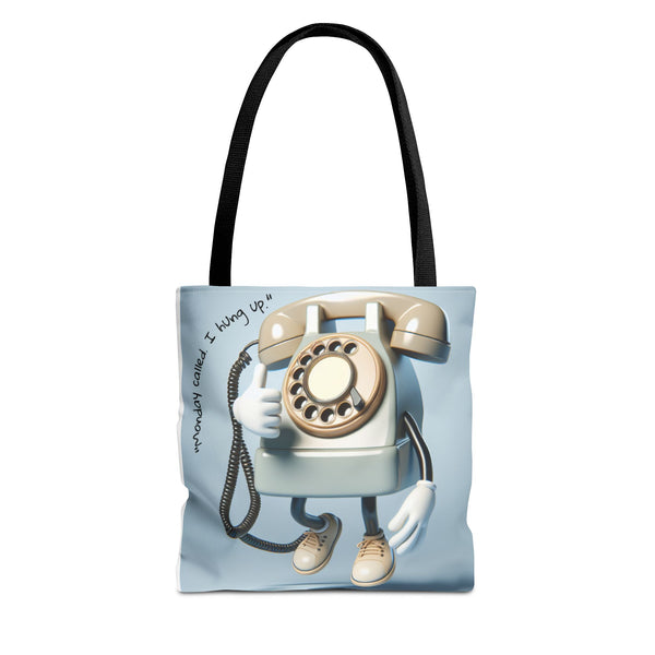 Vintage Phone Monday Tote Bag – Whimsical Design, Perfect for Casual Days