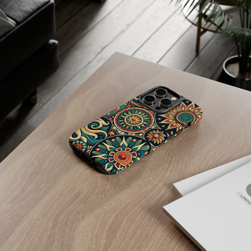 Boho Phone Case with Colorful Mandala Design, Stylish Phone Cover, Trendy Case for Women, Gift for Her, Bohemian Style Accessories