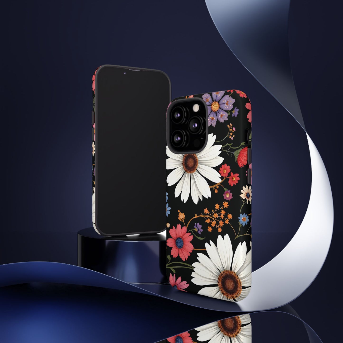 Floral Tough Phone Case - Elegant Daisy Design for Nature Lovers