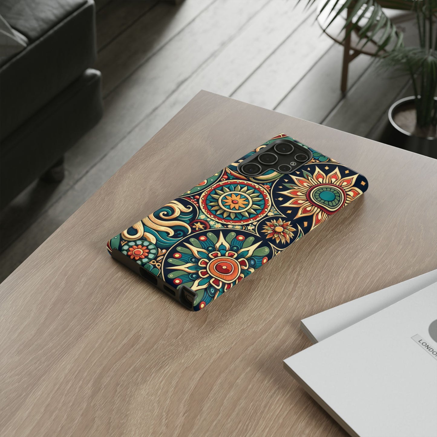 Boho Phone Case with Colorful Mandala Design, Stylish Phone Cover, Trendy Case for Women, Gift for Her, Bohemian Style Accessories