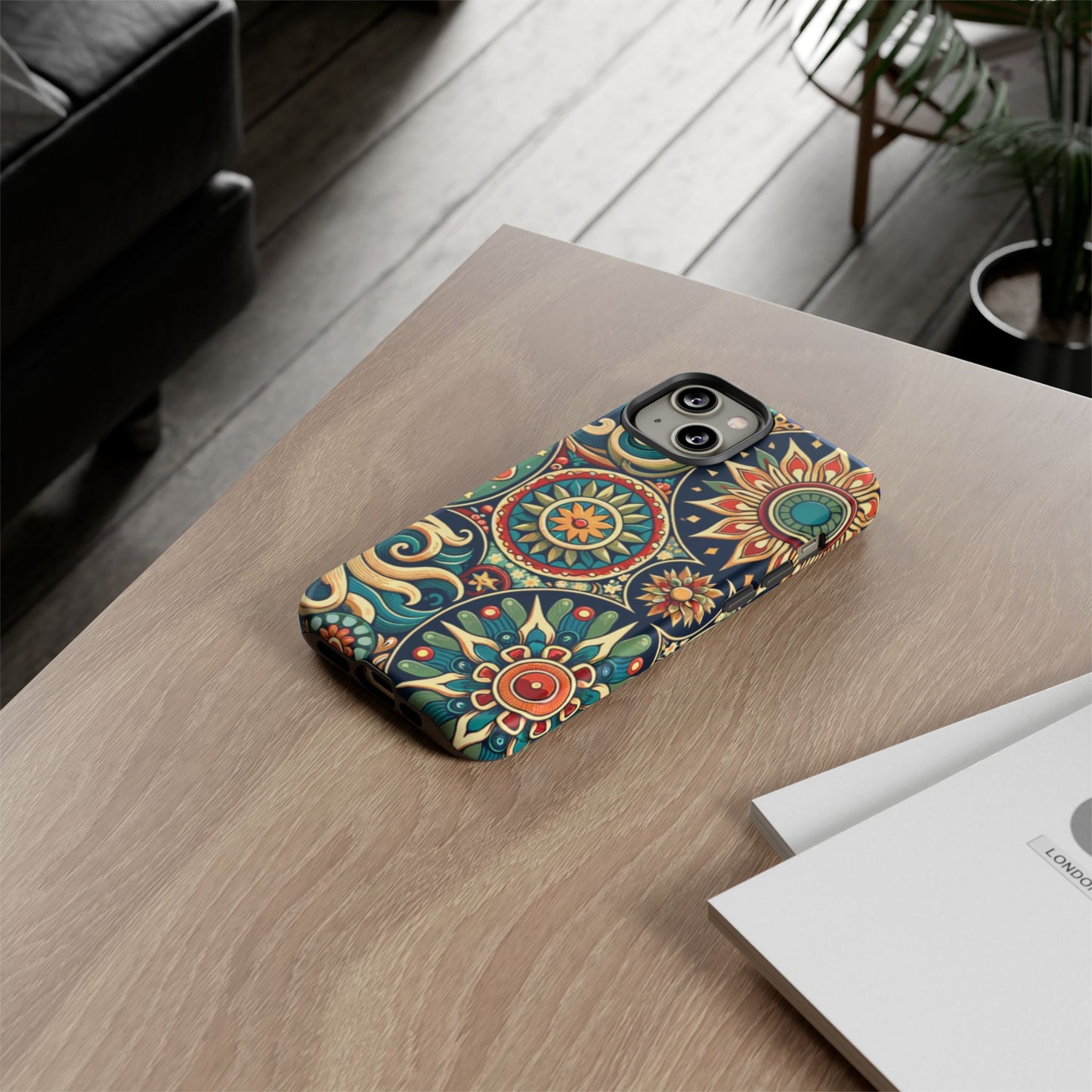 Boho Phone Case with Colorful Mandala Design, Stylish Phone Cover, Trendy Case for Women, Gift for Her, Bohemian Style Accessories