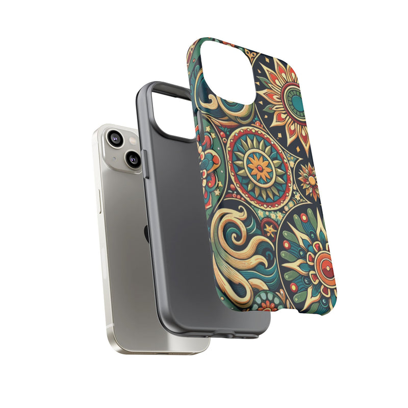 Boho Phone Case with Colorful Mandala Design, Stylish Phone Cover, Trendy Case for Women, Gift for Her, Bohemian Style Accessories