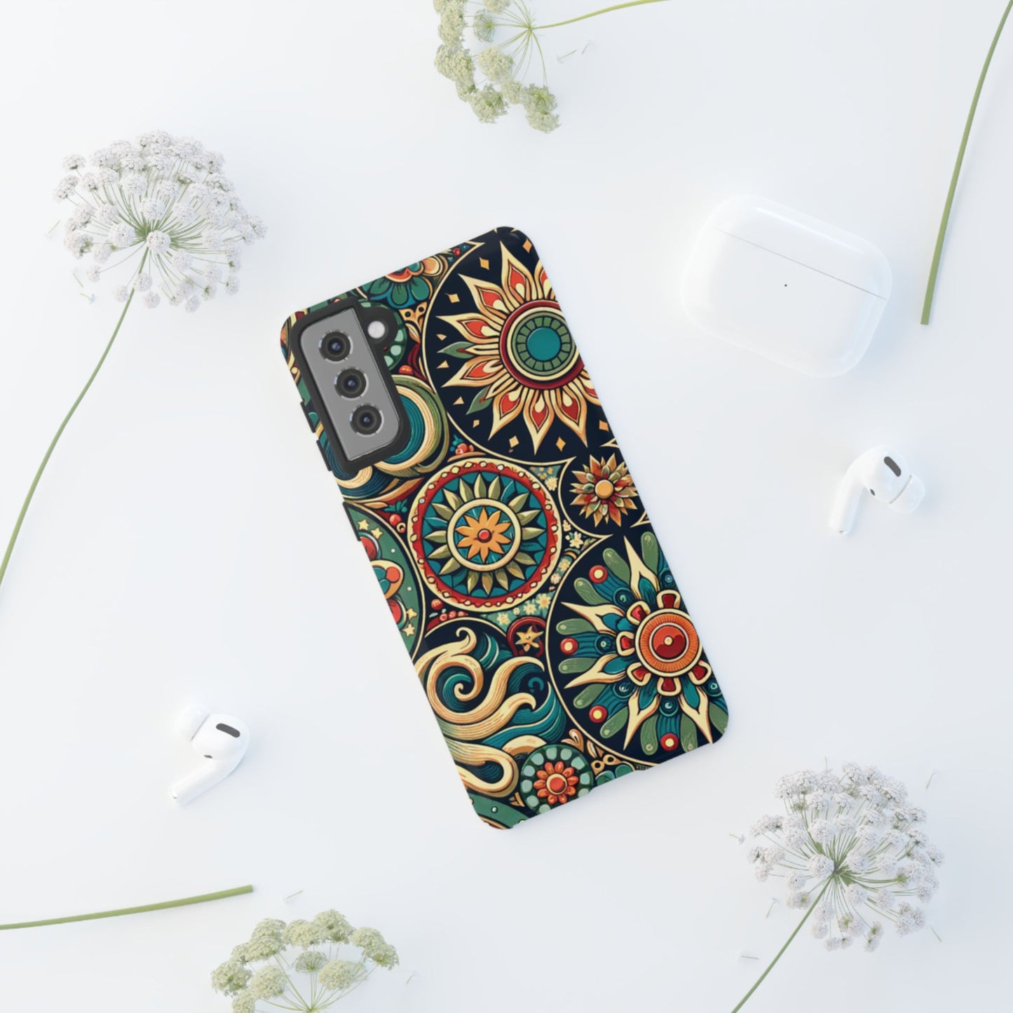 Boho Phone Case with Colorful Mandala Design, Stylish Phone Cover, Trendy Case for Women, Gift for Her, Bohemian Style Accessories