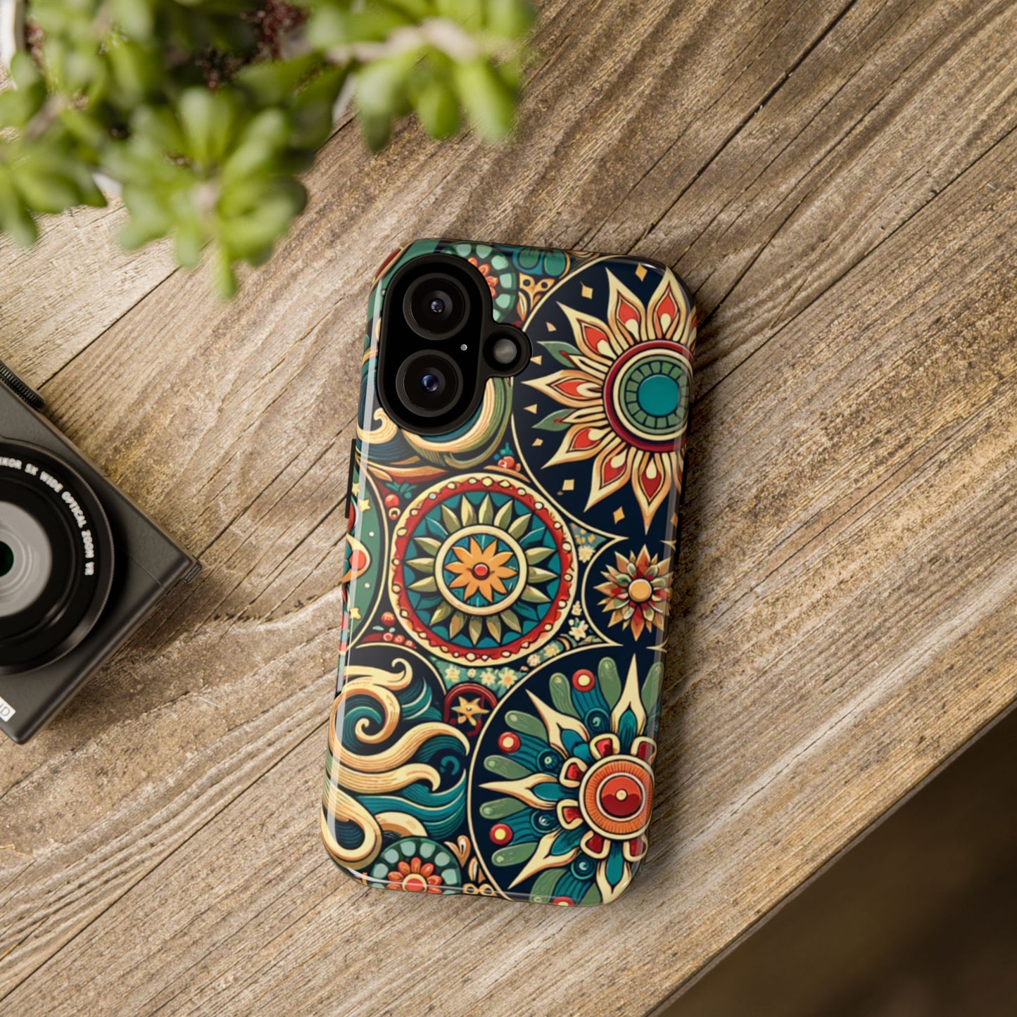 Boho Phone Case with Colorful Mandala Design, Stylish Phone Cover, Trendy Case for Women, Gift for Her, Bohemian Style Accessories