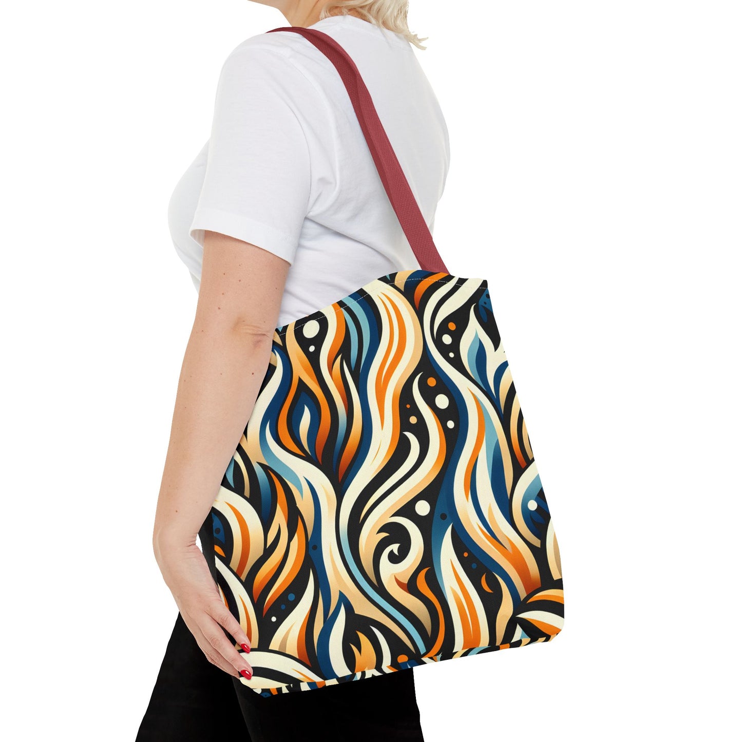 Vibrant Boho Tote Bag - Colorful AOP Design, Beach Essential, Everyday Carry, Gift Idea, Stylish and Functional