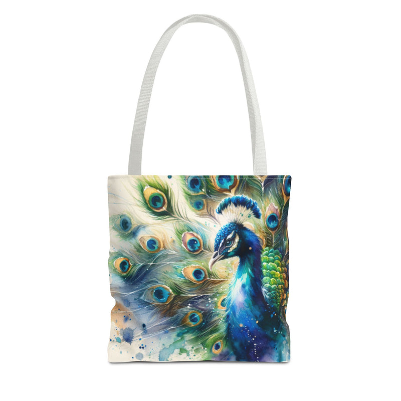 Elegant Peacock Tote Bag - Vibrant Art Carryall for Eco-Friendly Style