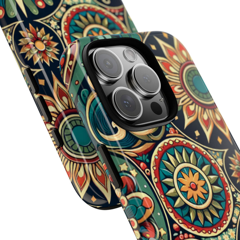 Boho Phone Case with Colorful Mandala Design, Stylish Phone Cover, Trendy Case for Women, Gift for Her, Bohemian Style Accessories