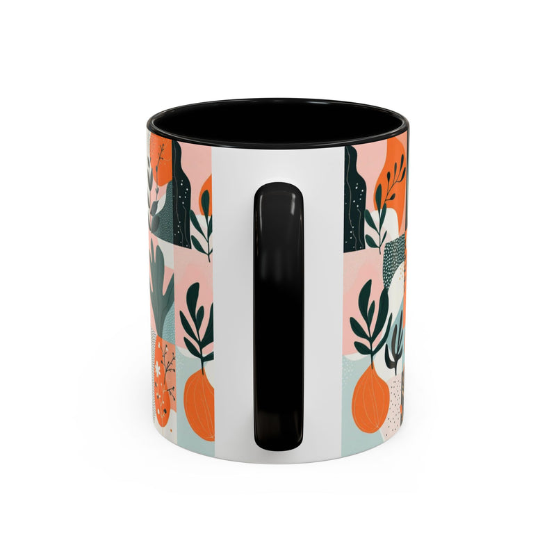 Botanical Accent Coffee Mug - Colorful Floral Design (11, 15oz)