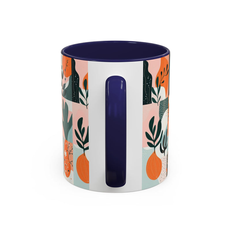 Botanical Accent Coffee Mug - Colorful Floral Design (11, 15oz)