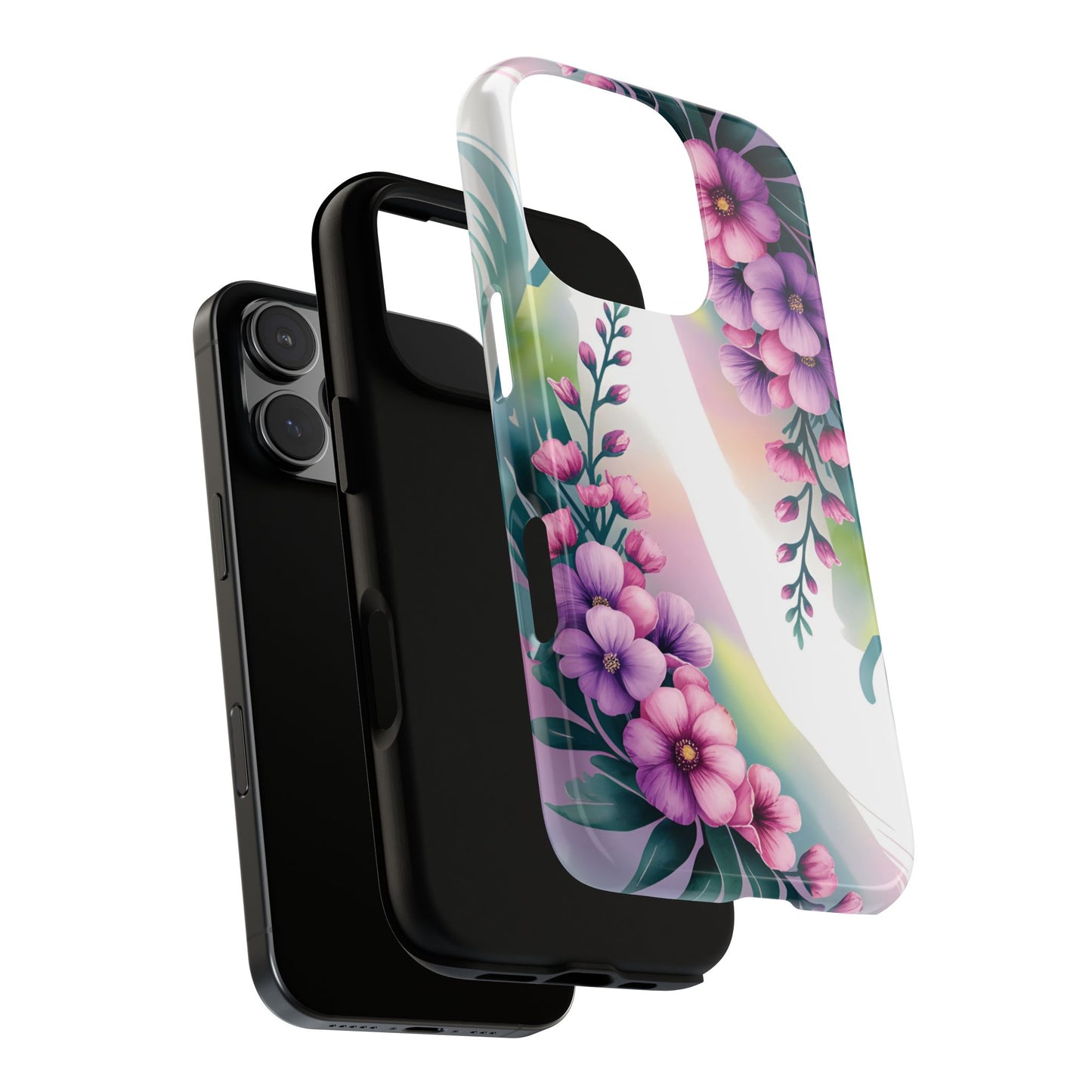 Floral Phone Case with Tough Protection, Stylish Cover for Smartphone, Flower Design Case, Gift for Her, Customizable Phone Accessories