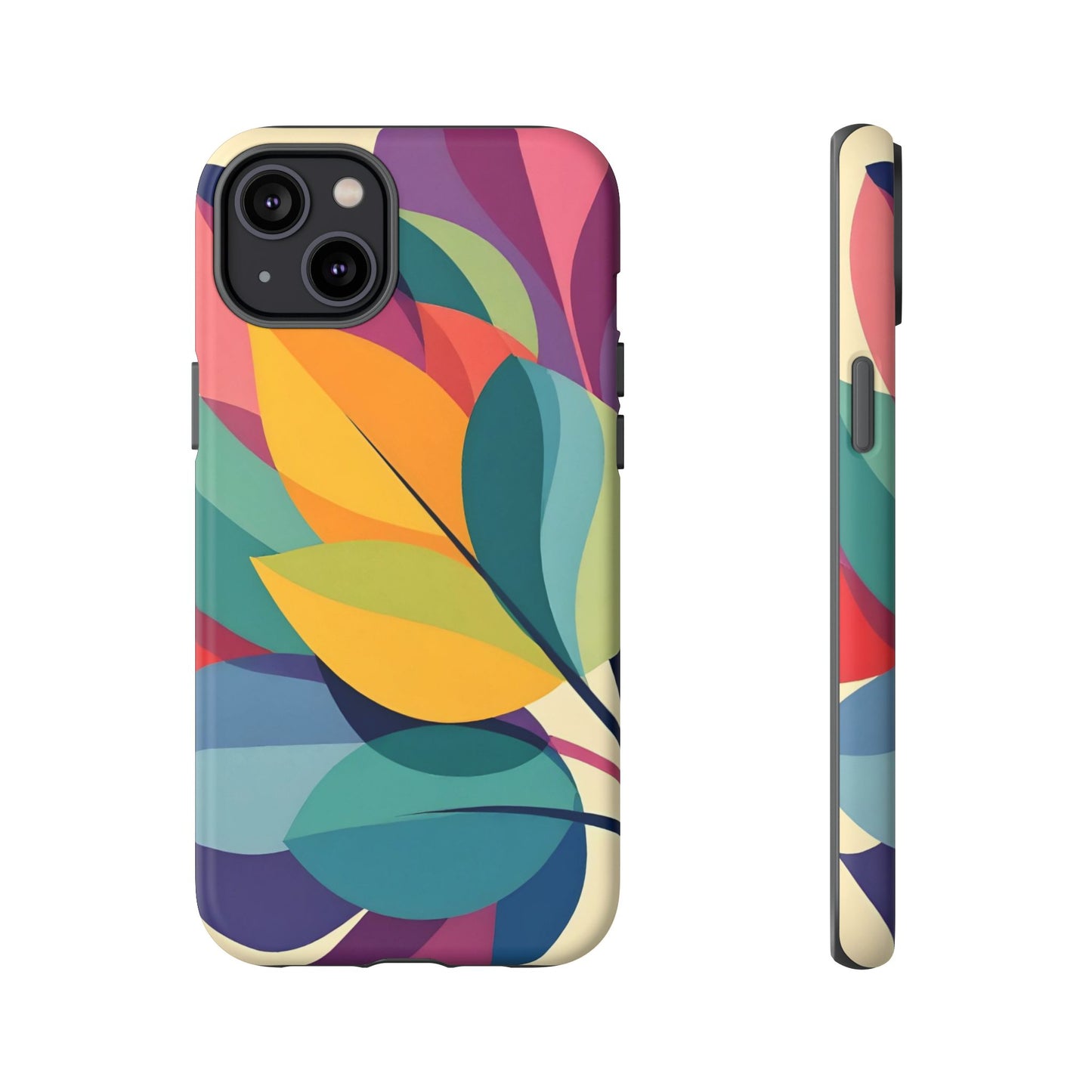 Colorful Leaf Phone Case, Tough TPU Cover, Eco-Friendly Design, Perfect Gift for Nature Lovers, Vibrant Floral Style
