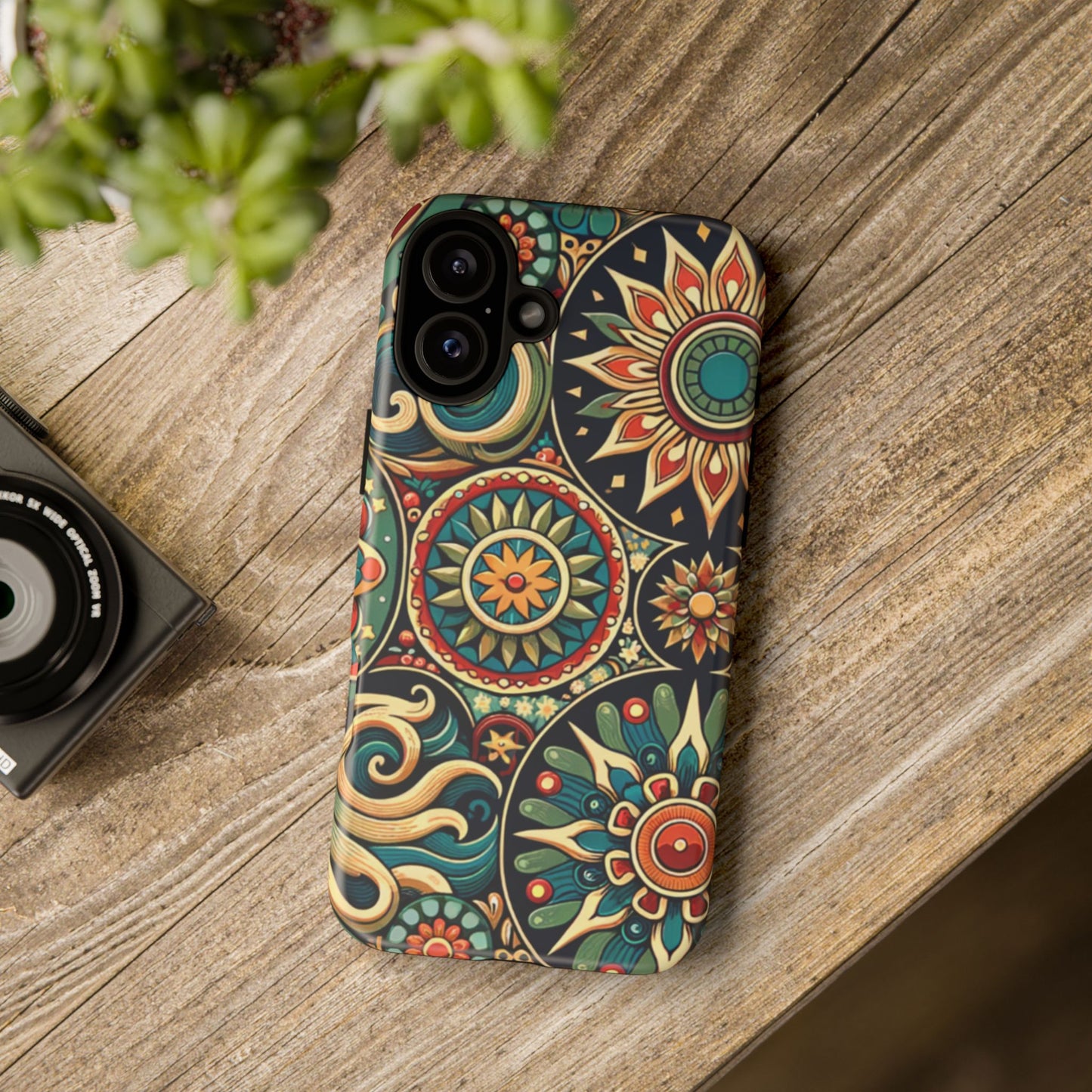 Boho Phone Case with Colorful Mandala Design, Stylish Phone Cover, Trendy Case for Women, Gift for Her, Bohemian Style Accessories