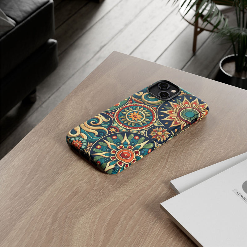 Boho Phone Case with Colorful Mandala Design, Stylish Phone Cover, Trendy Case for Women, Gift for Her, Bohemian Style Accessories