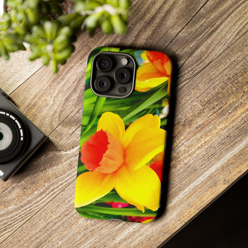 Floral Tough Case for iPhone - Bright Yellow Flower Design