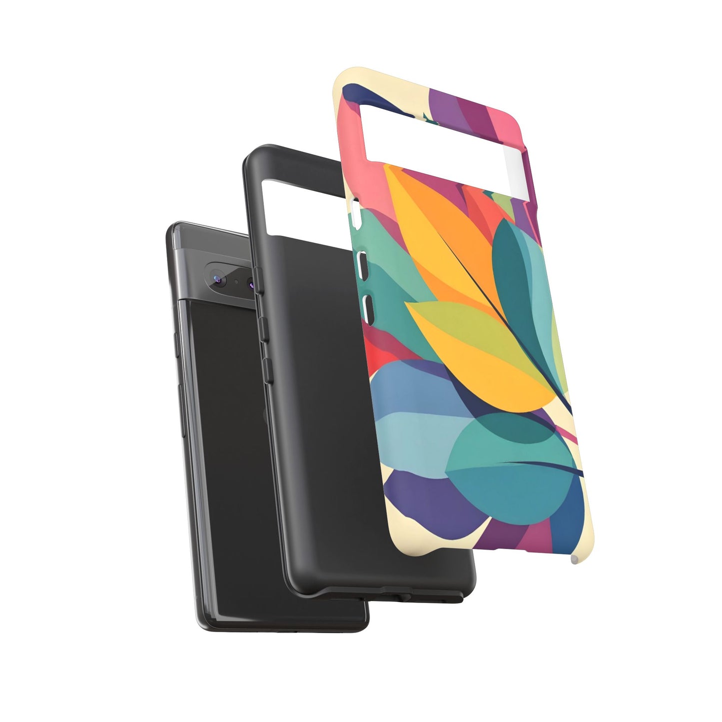 Colorful Leaf Phone Case, Tough TPU Cover, Eco-Friendly Design, Perfect Gift for Nature Lovers, Vibrant Floral Style