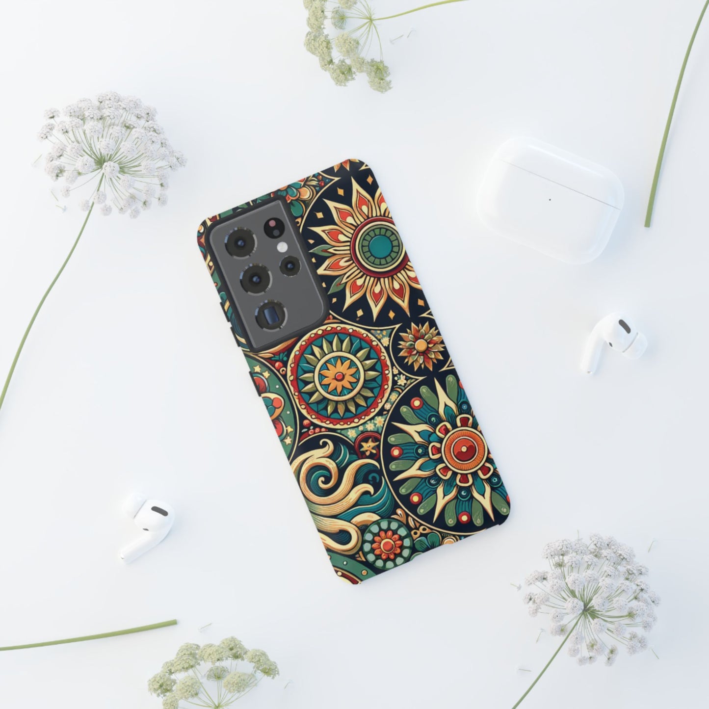 Boho Phone Case with Colorful Mandala Design, Stylish Phone Cover, Trendy Case for Women, Gift for Her, Bohemian Style Accessories