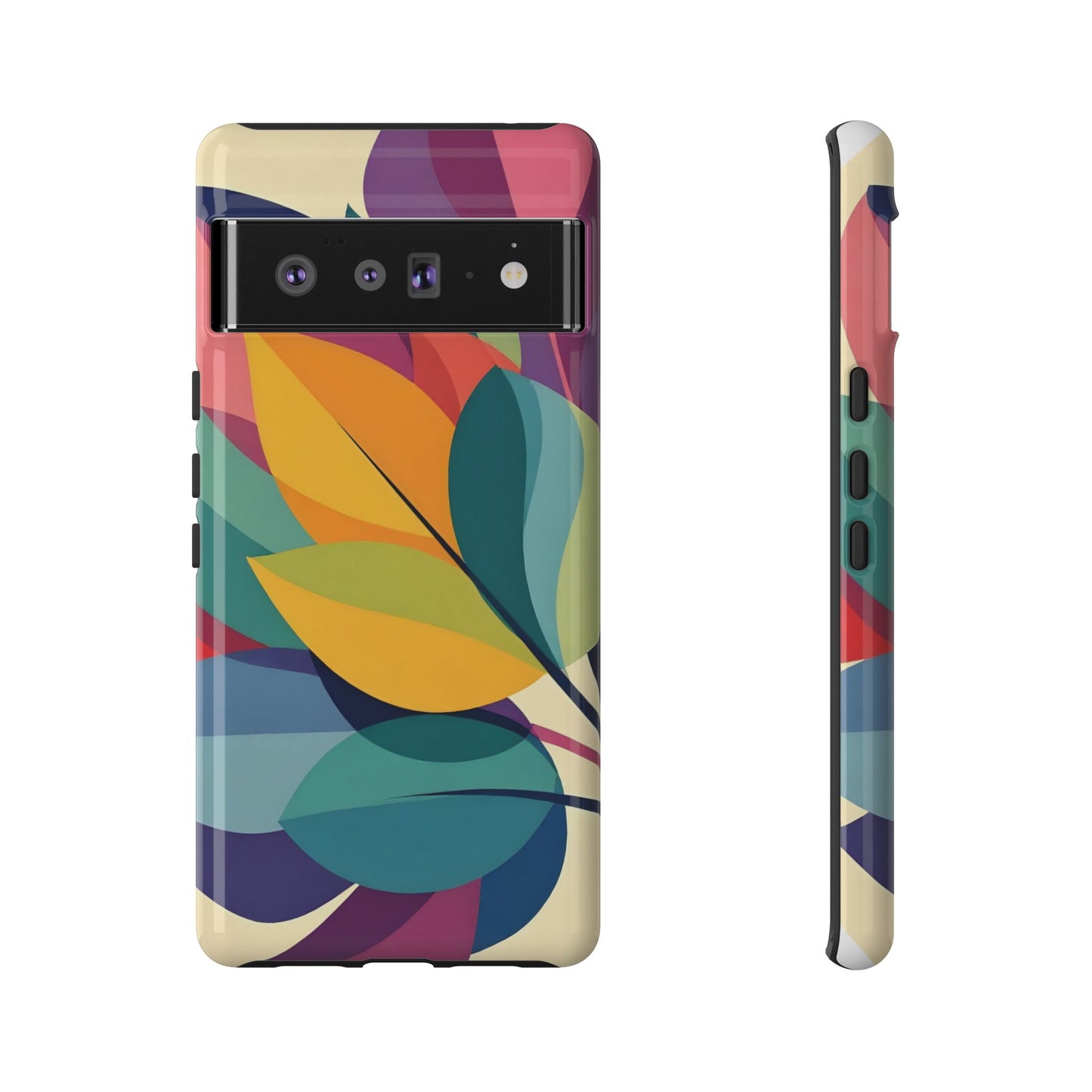 Colorful Leaf Phone Case, Tough TPU Cover, Eco-Friendly Design, Perfect Gift for Nature Lovers, Vibrant Floral Style