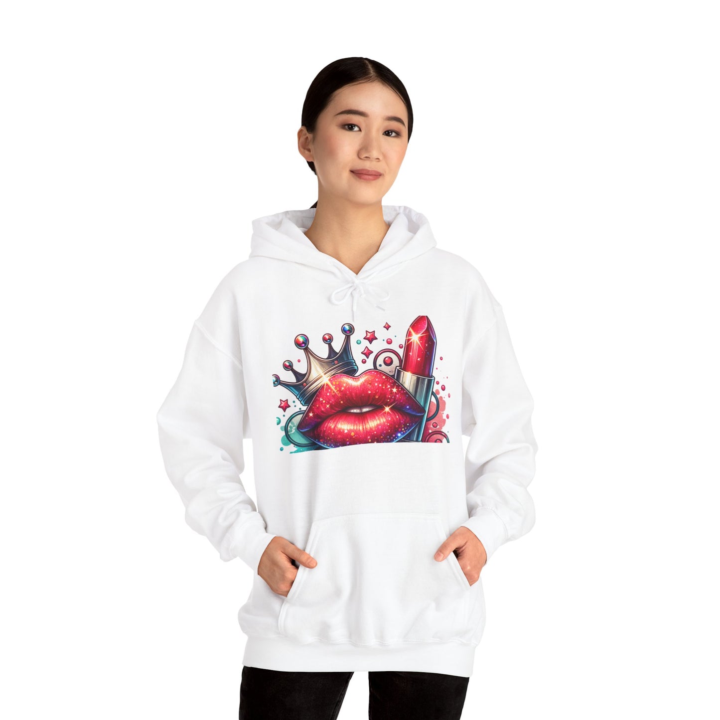 Glamorous Lip Print Hoodie - Perfect for Makeup Lovers