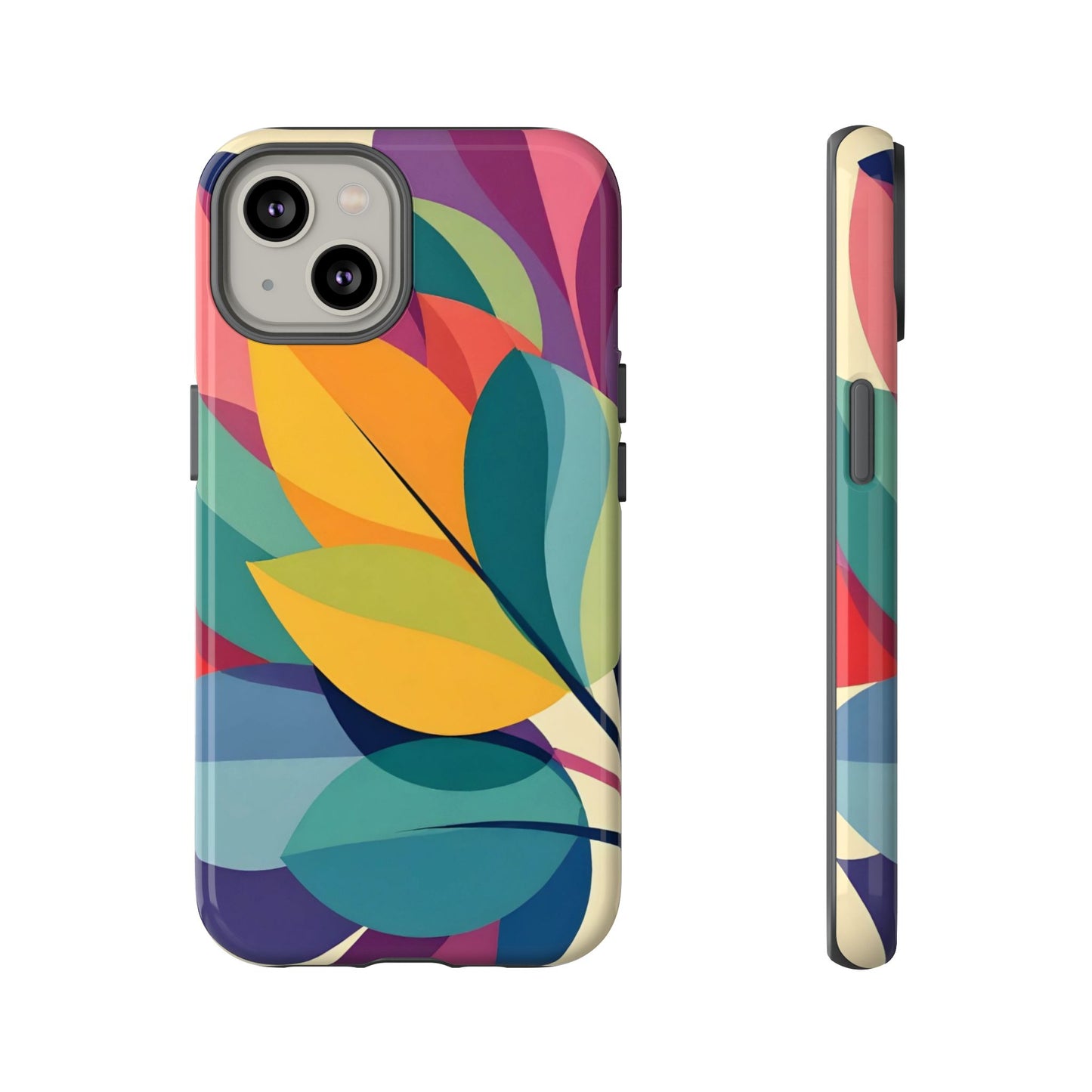 Colorful Leaf Phone Case, Tough TPU Cover, Eco-Friendly Design, Perfect Gift for Nature Lovers, Vibrant Floral Style