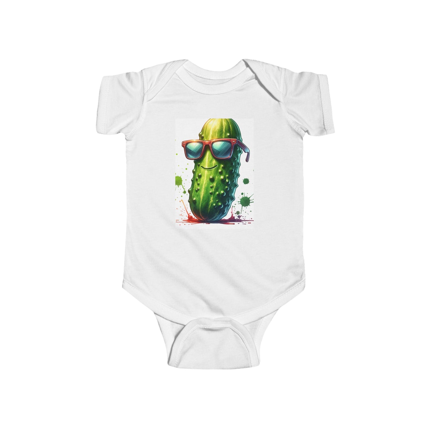 Cool Cucumber Infant Bodysuit - Fun Baby Outfit with Heart Design
