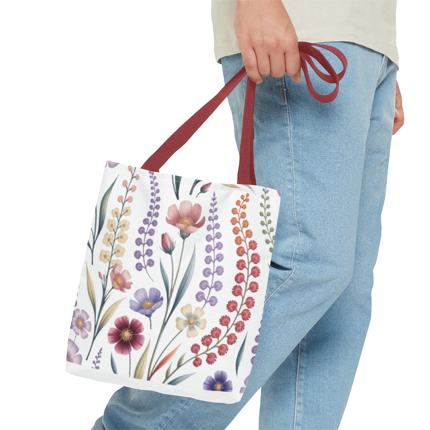 Floral Tote Bag, Stylish Shopping Bag, Reusable Grocery Tote, Summer Outing Purse, Eco-Friendly Gift, Flower Pattern Accessory