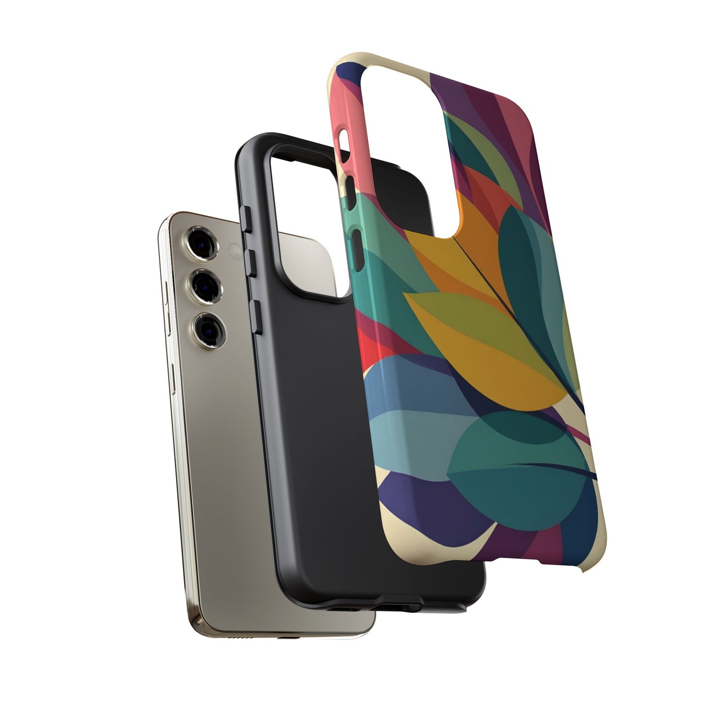 Colorful Leaf Phone Case, Tough TPU Cover, Eco-Friendly Design, Perfect Gift for Nature Lovers, Vibrant Floral Style