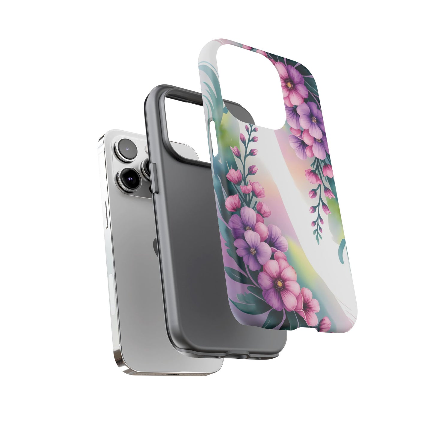 Floral Phone Case with Tough Protection, Stylish Cover for Smartphone, Flower Design Case, Gift for Her, Customizable Phone Accessories