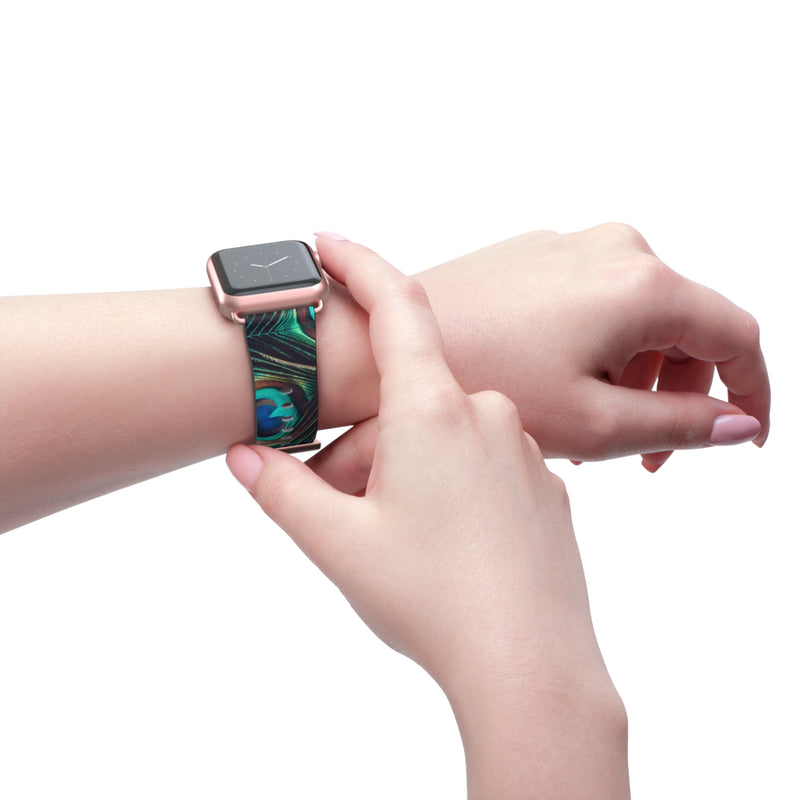 Peacock Feather Watch Band – Vibrant, Stylish Accessory for Nature Lovers