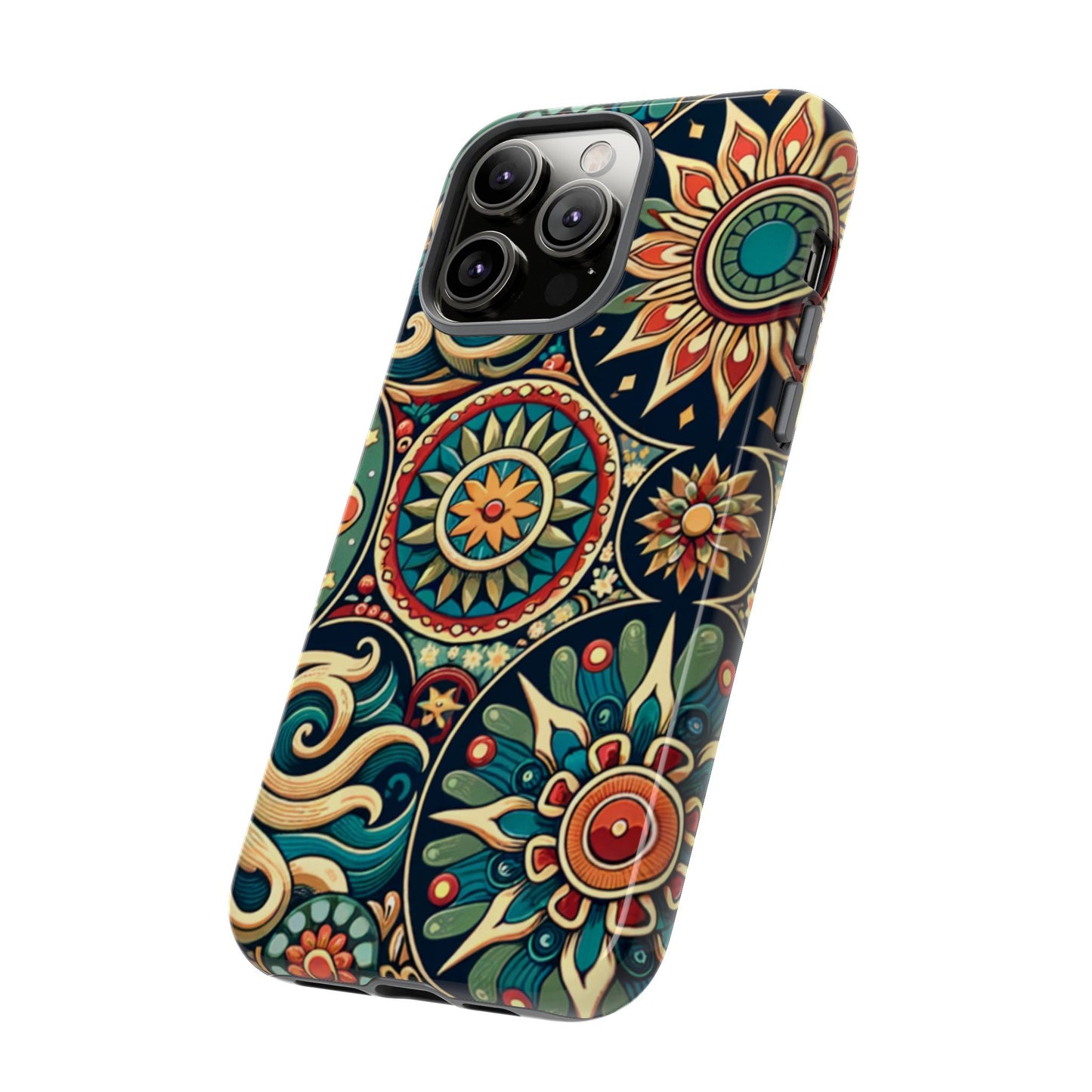 Boho Phone Case with Colorful Mandala Design, Stylish Phone Cover, Trendy Case for Women, Gift for Her, Bohemian Style Accessories