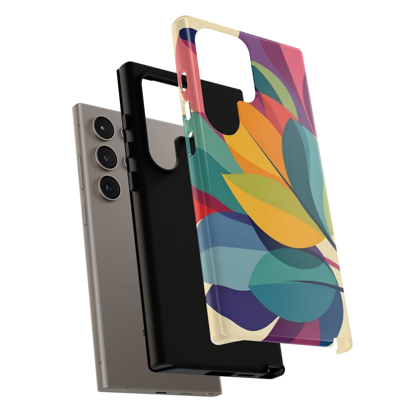 Colorful Leaf Phone Case, Tough TPU Cover, Eco-Friendly Design, Perfect Gift for Nature Lovers, Vibrant Floral Style