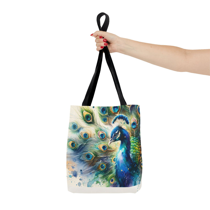 Elegant Peacock Tote Bag - Vibrant Art Carryall for Eco-Friendly Style