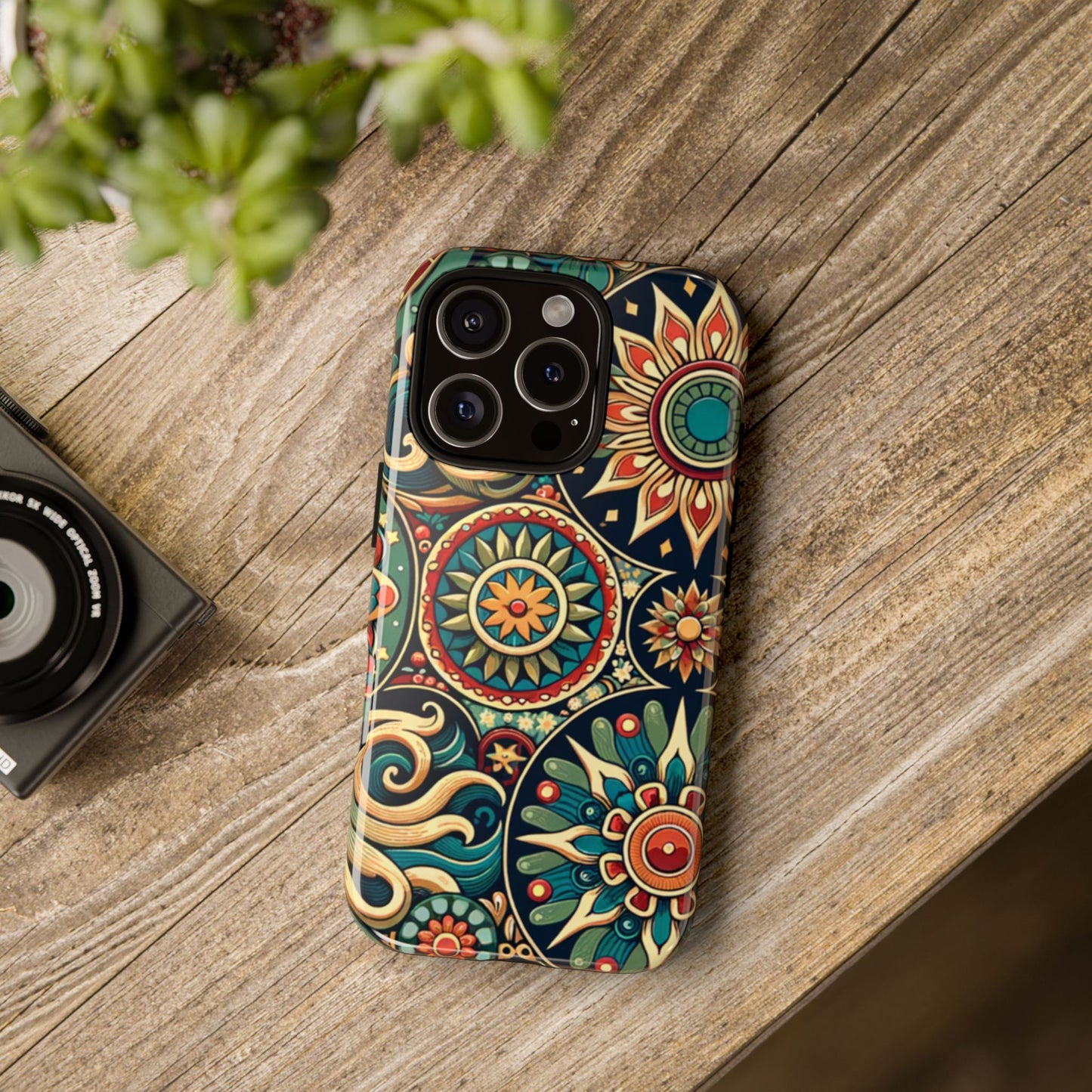 Boho Phone Case with Colorful Mandala Design, Stylish Phone Cover, Trendy Case for Women, Gift for Her, Bohemian Style Accessories