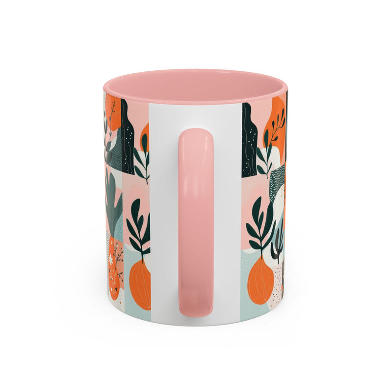 Botanical Accent Coffee Mug - Colorful Floral Design (11, 15oz)