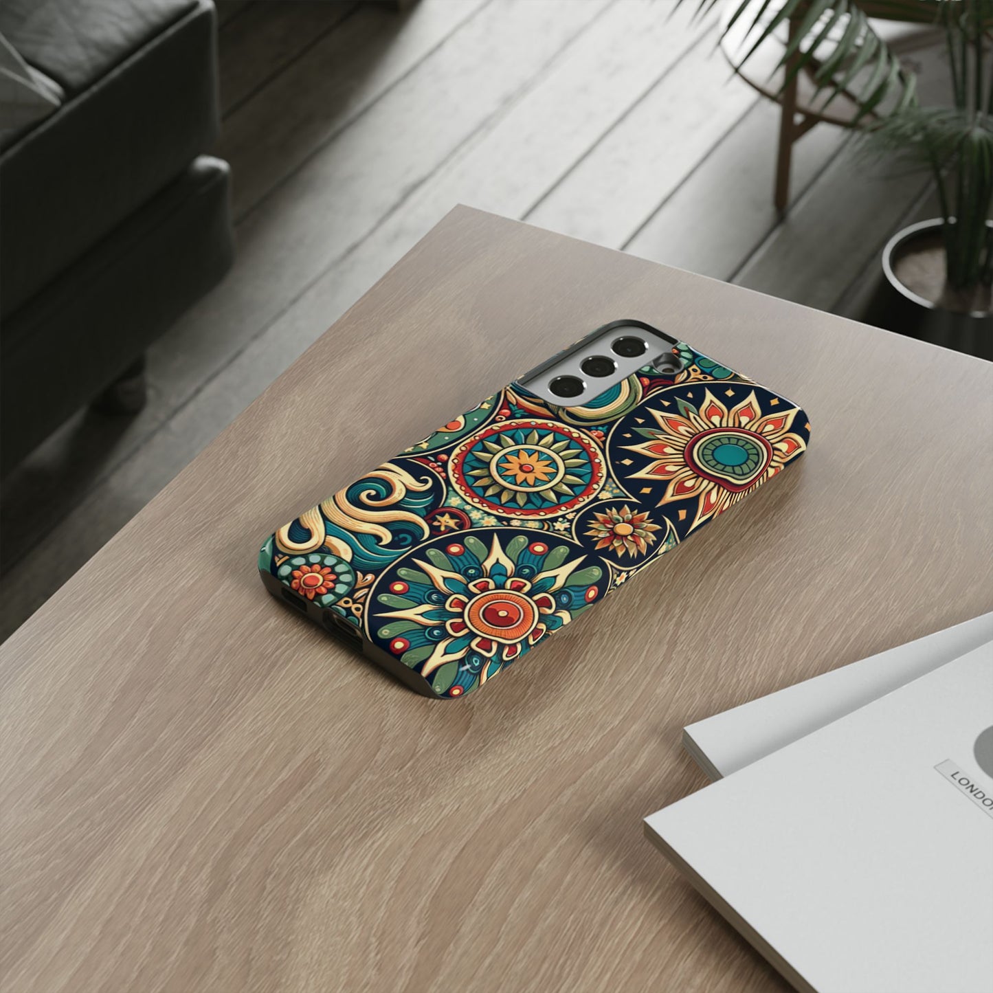 Boho Phone Case with Colorful Mandala Design, Stylish Phone Cover, Trendy Case for Women, Gift for Her, Bohemian Style Accessories