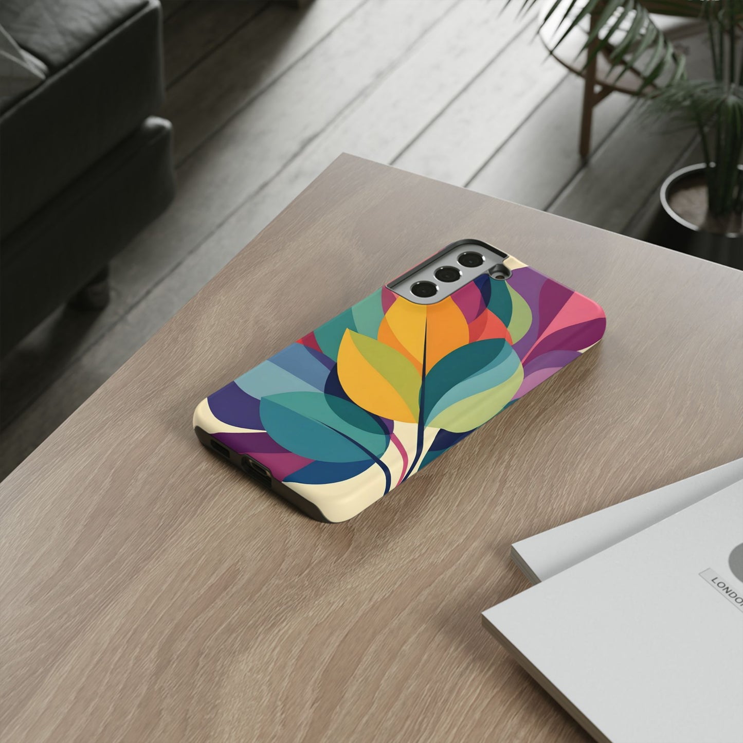 Colorful Leaf Phone Case, Tough TPU Cover, Eco-Friendly Design, Perfect Gift for Nature Lovers, Vibrant Floral Style