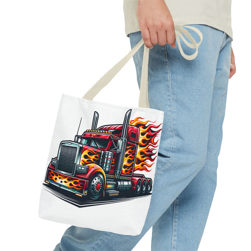 Flaming Truck Tote Bag | Stylish & Durable Carrier for Truck Enthusiasts