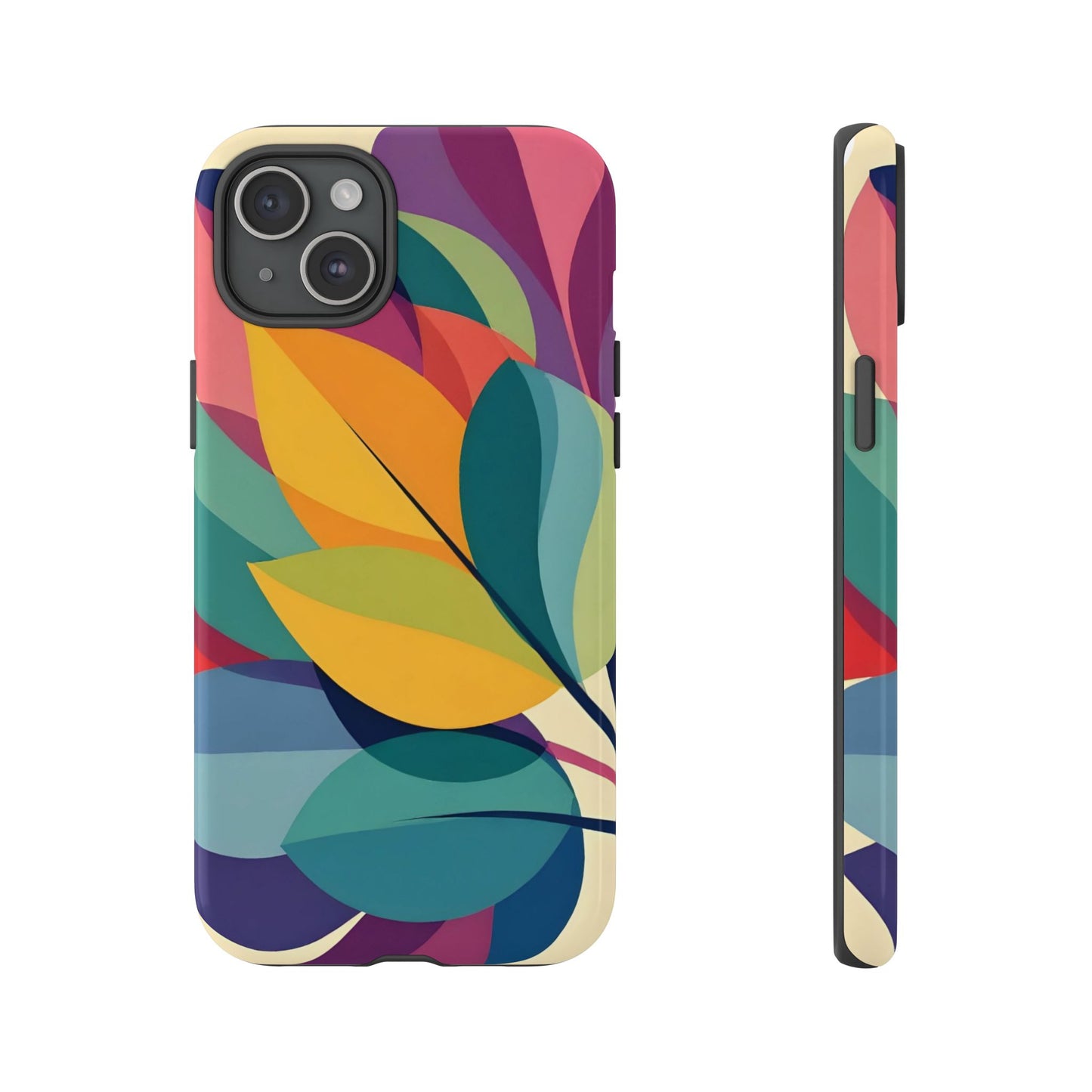 Colorful Leaf Phone Case, Tough TPU Cover, Eco-Friendly Design, Perfect Gift for Nature Lovers, Vibrant Floral Style