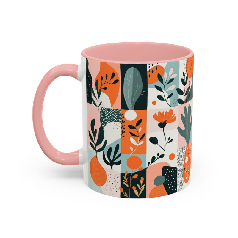 Botanical Accent Coffee Mug - Colorful Floral Design (11, 15oz)
