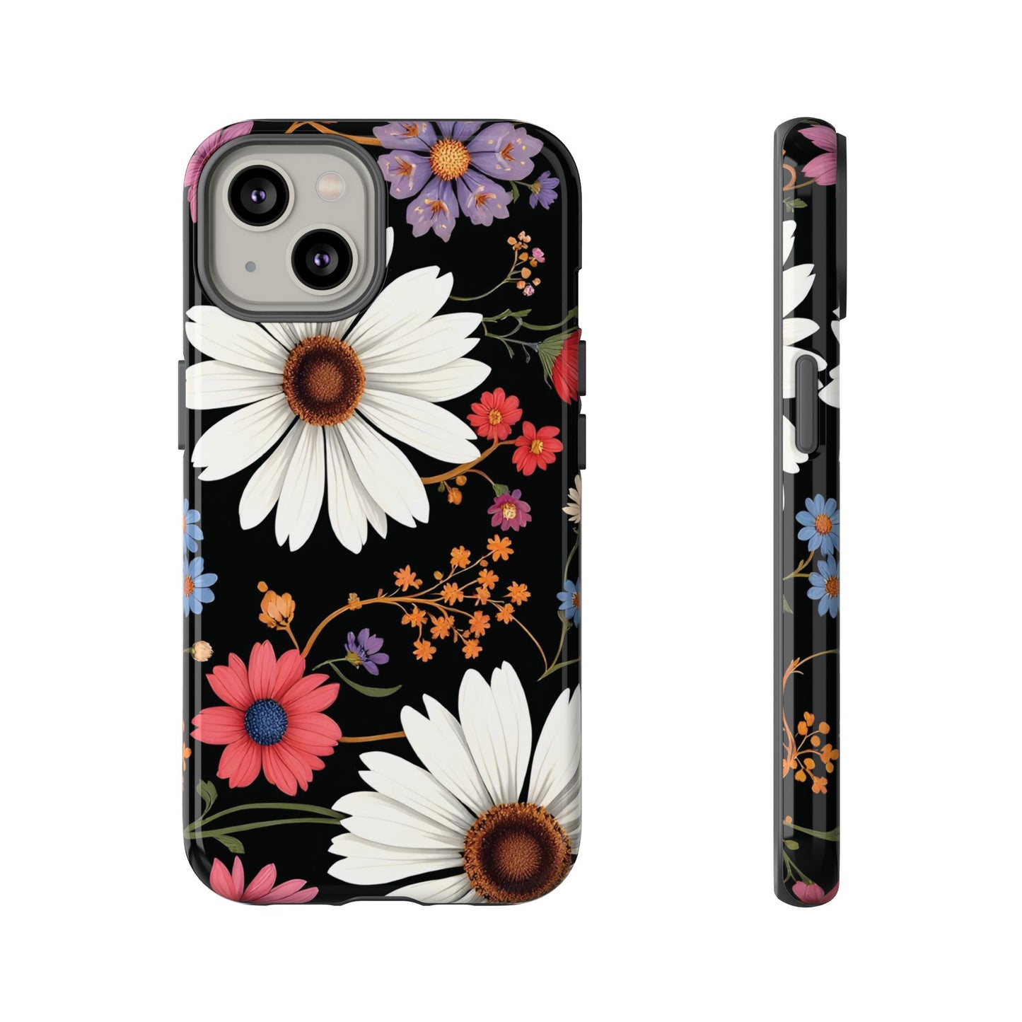 Floral Tough Phone Case - Elegant Daisy Design for Nature Lovers