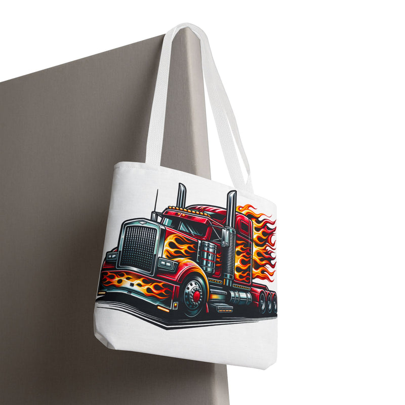 Flaming Truck Tote Bag | Stylish & Durable Carrier for Truck Enthusiasts