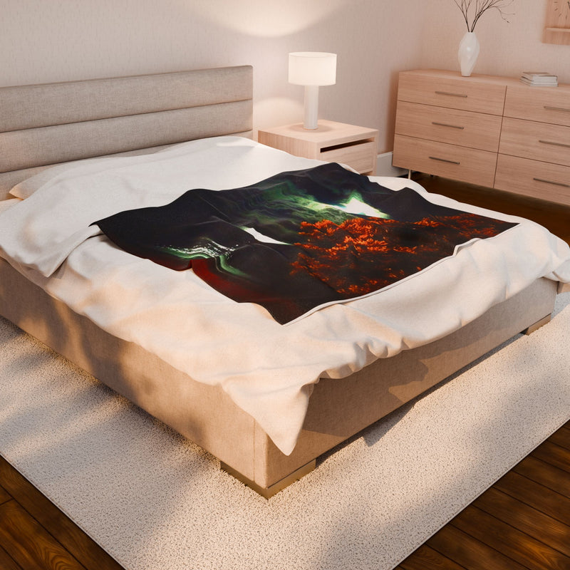Moonlit Beach Velveteen Plush Blanket | Cozy Nighttime Décor