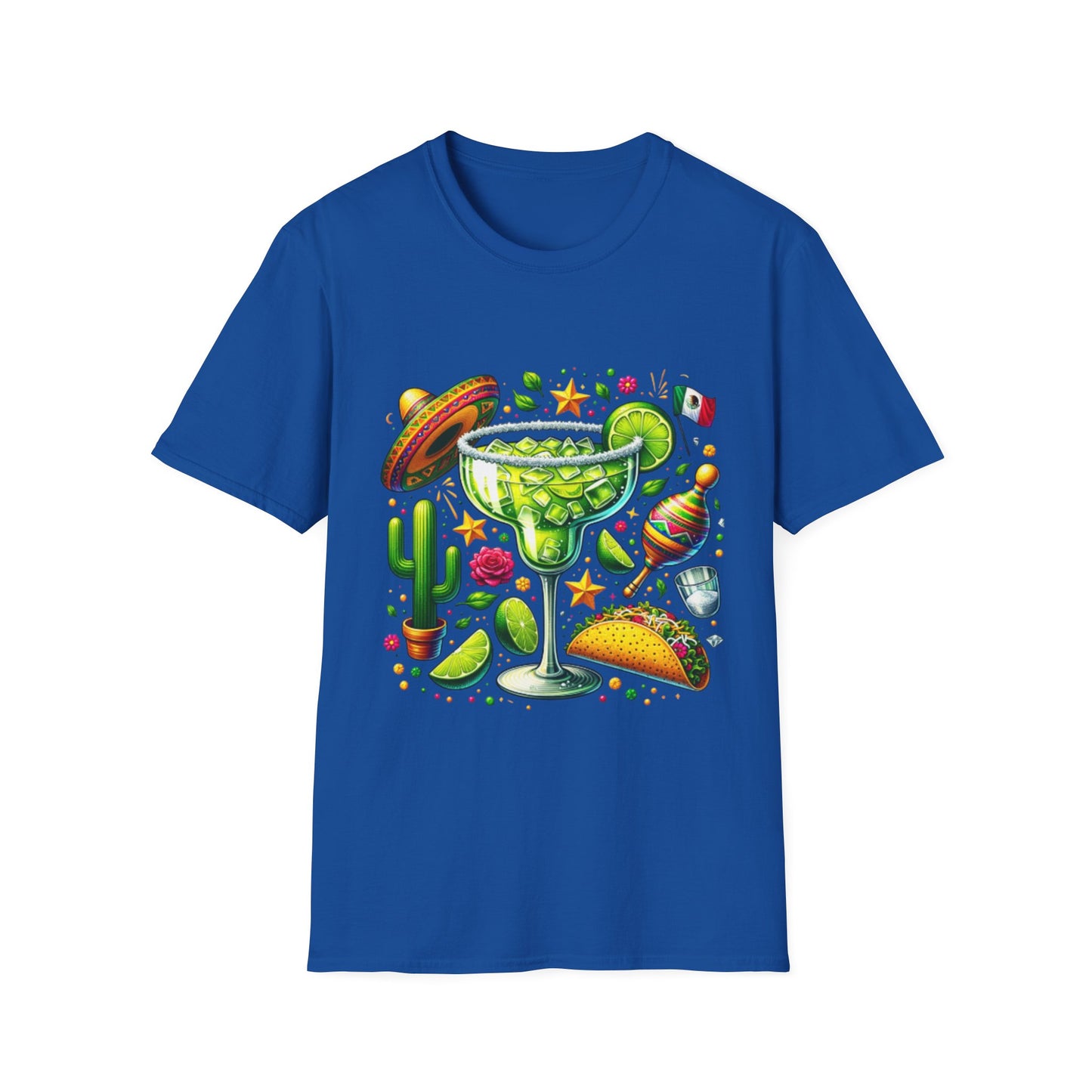 Fiesta Vibes Unisex Softstyle T-Shirt - Colorful Margarita Design