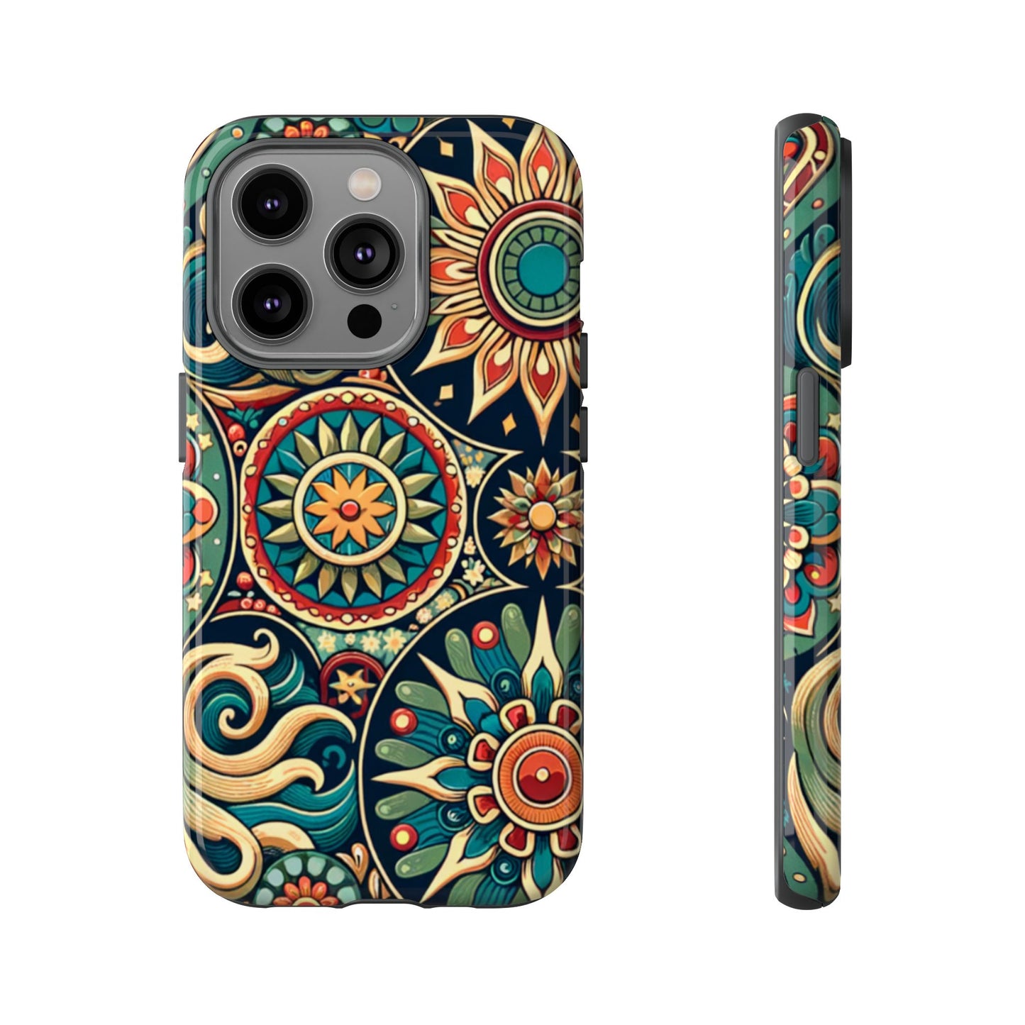 Boho Phone Case with Colorful Mandala Design, Stylish Phone Cover, Trendy Case for Women, Gift for Her, Bohemian Style Accessories