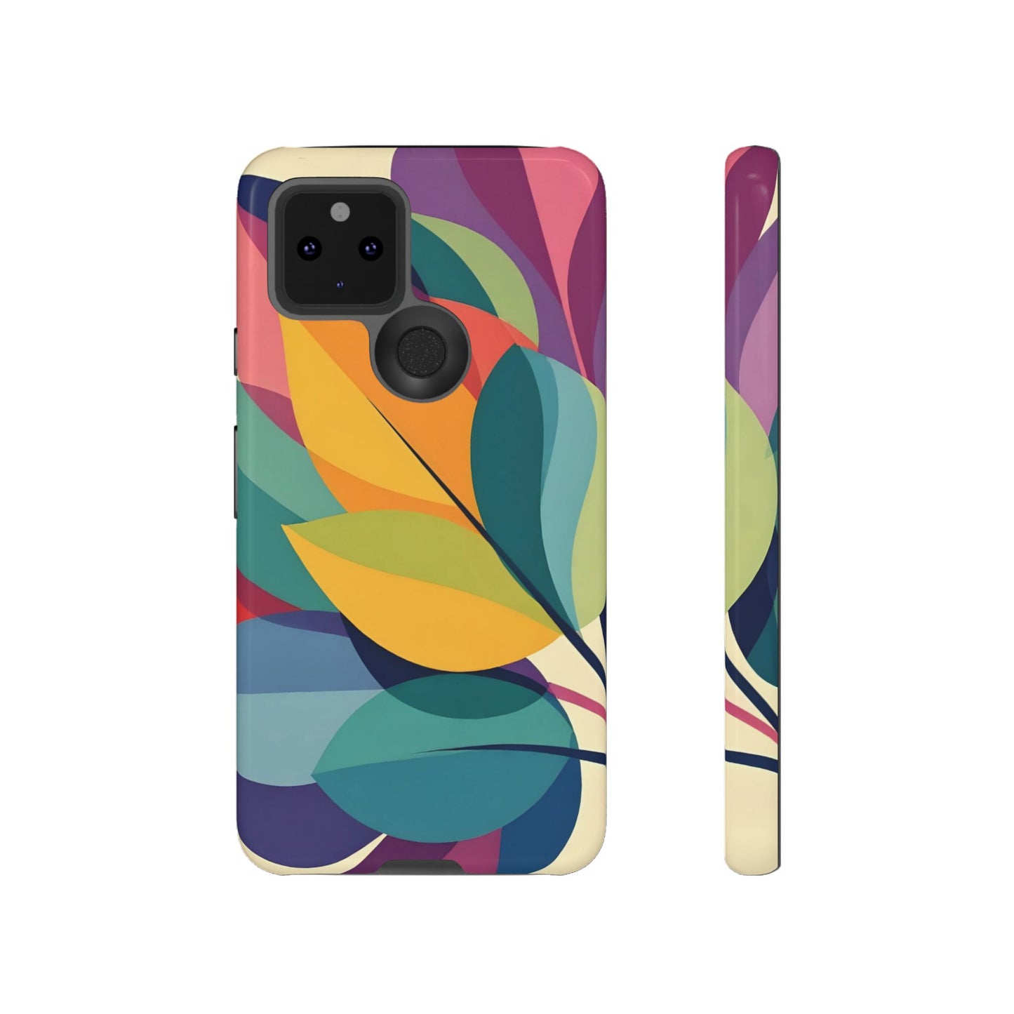 Colorful Leaf Phone Case, Tough TPU Cover, Eco-Friendly Design, Perfect Gift for Nature Lovers, Vibrant Floral Style